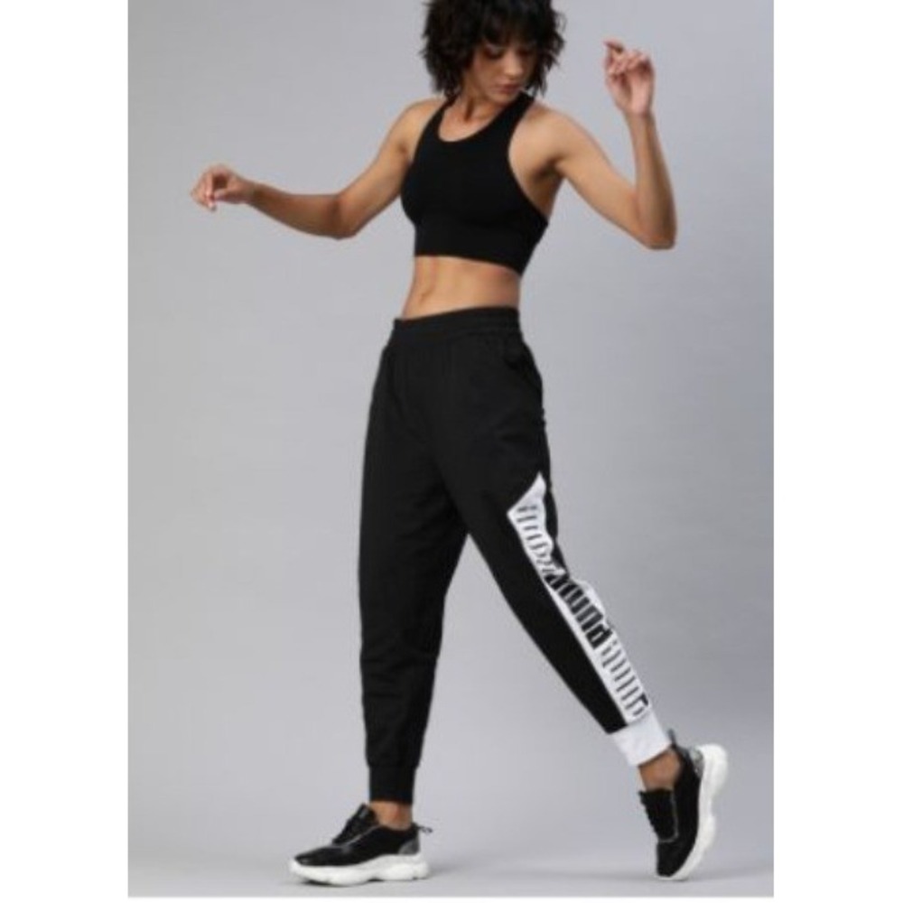 PUMA Women's Black & White Logo Printed dryCELL Running & Training Joggers XL - Picture 2 of 12